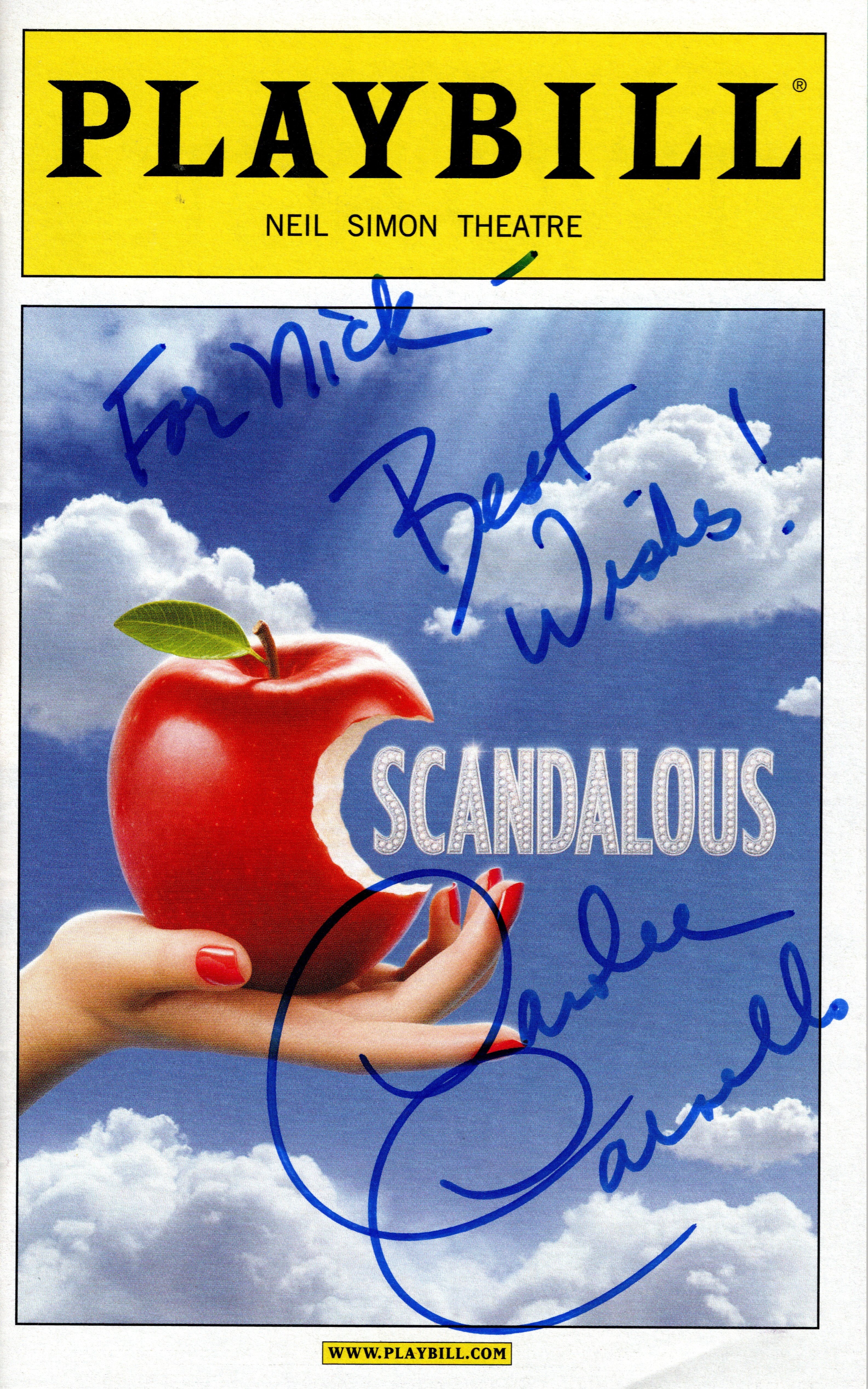 signed playbill magazine cover