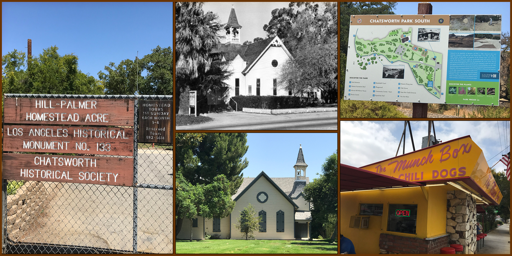 Chatsworth Community Methodist Church in its original location at 10051 Topanga Canyon Blvd
