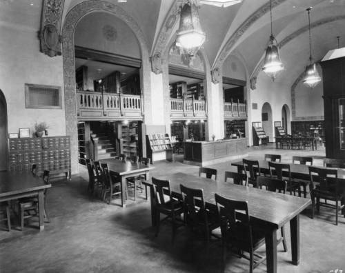 views of the Adult Reading Room in the Hollywood Branch Library