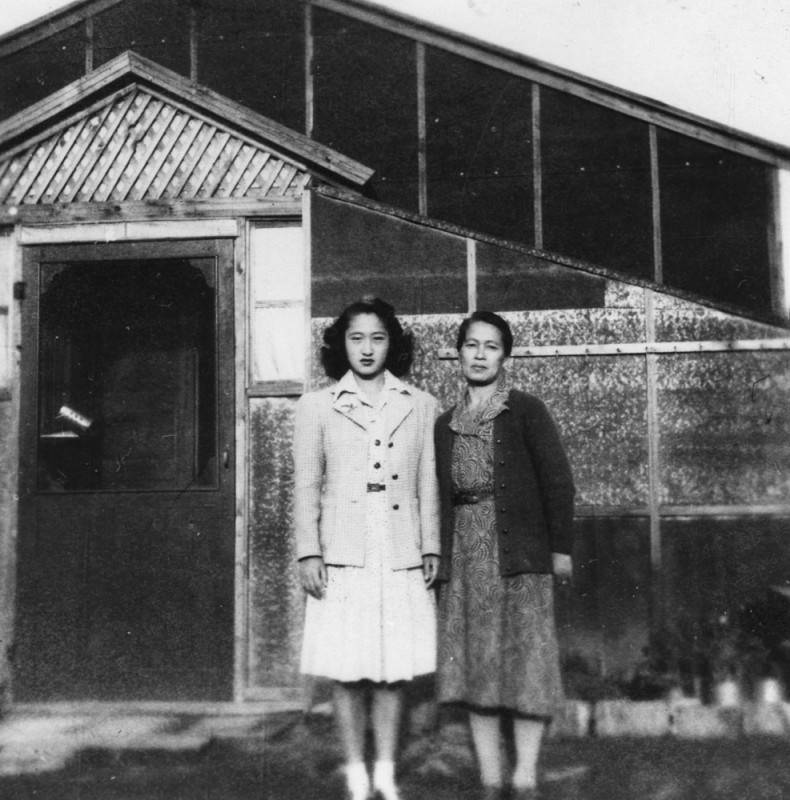 Japanese American women at internment camp