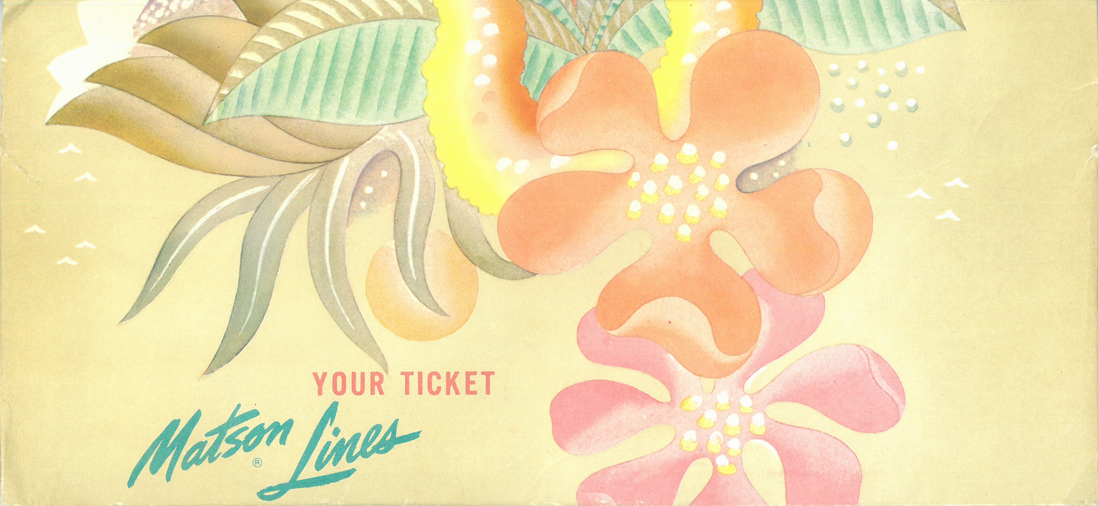 Matson cruise lines ticket envelope