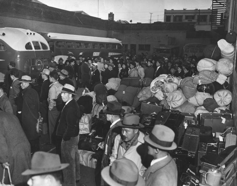 Japanese leaving for internment camp