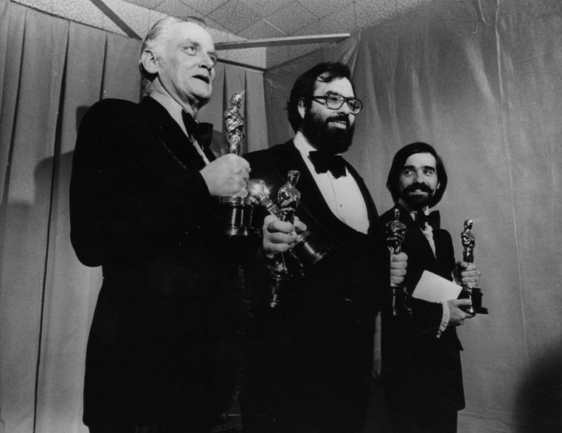 rancis Ford Coppola (middle), and Martin Scorsese (right) with Art Carney