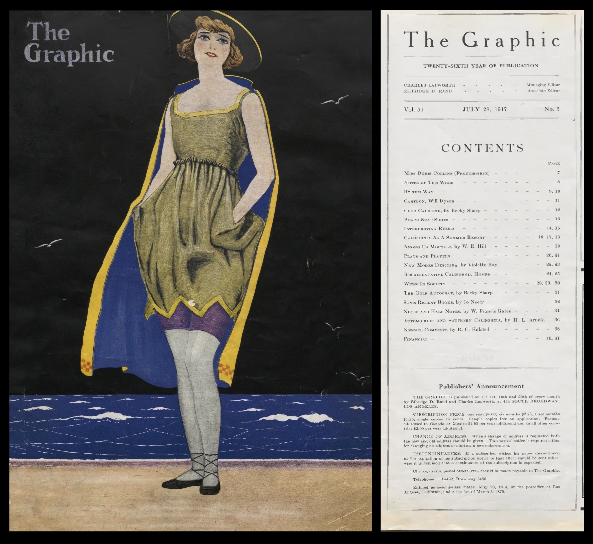 The cover and index of the July 28, 1917 edition of The Graphic.