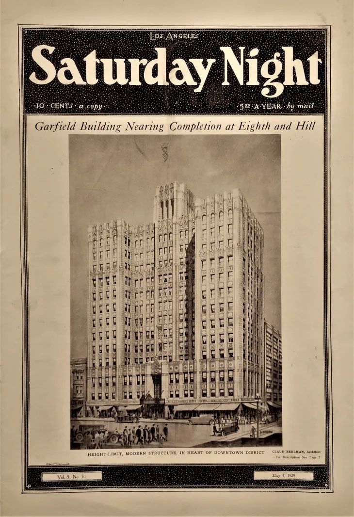 Cover of the May 4, 1929 edition of the Los Angeles Saturday Night