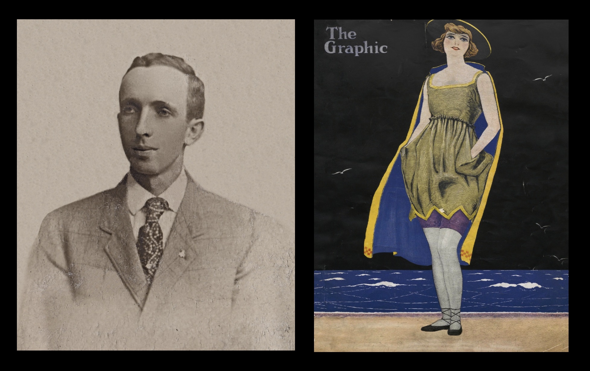 Aime Baxter Titus ca. 1910. Ancestry. (right) The first of The Graphic "society journal" covers by Aime Baxter Titus