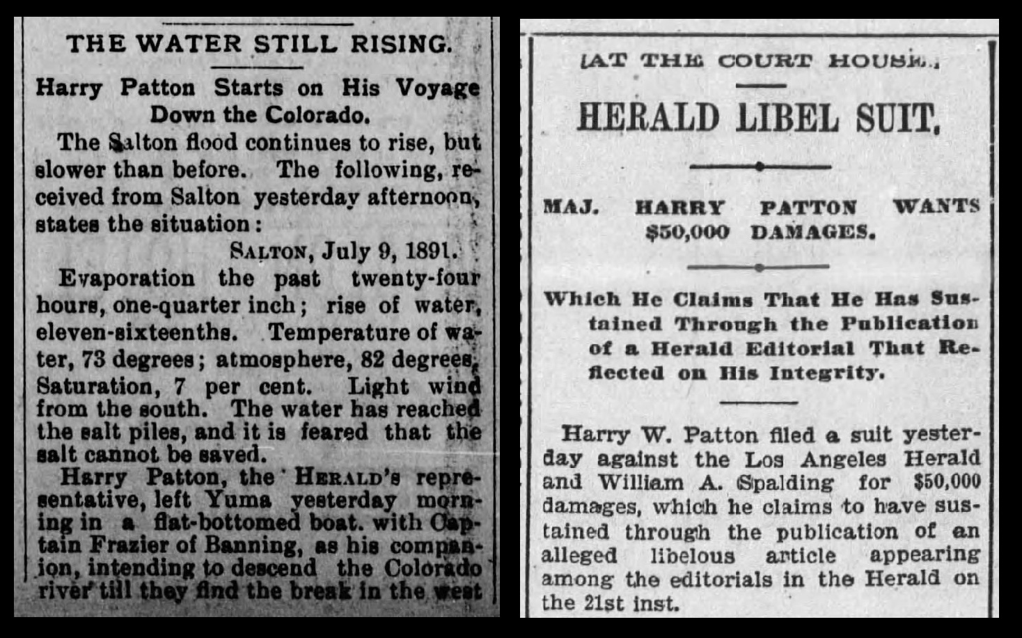  Articles from the Los Angeles Herald dated July 10, 1891