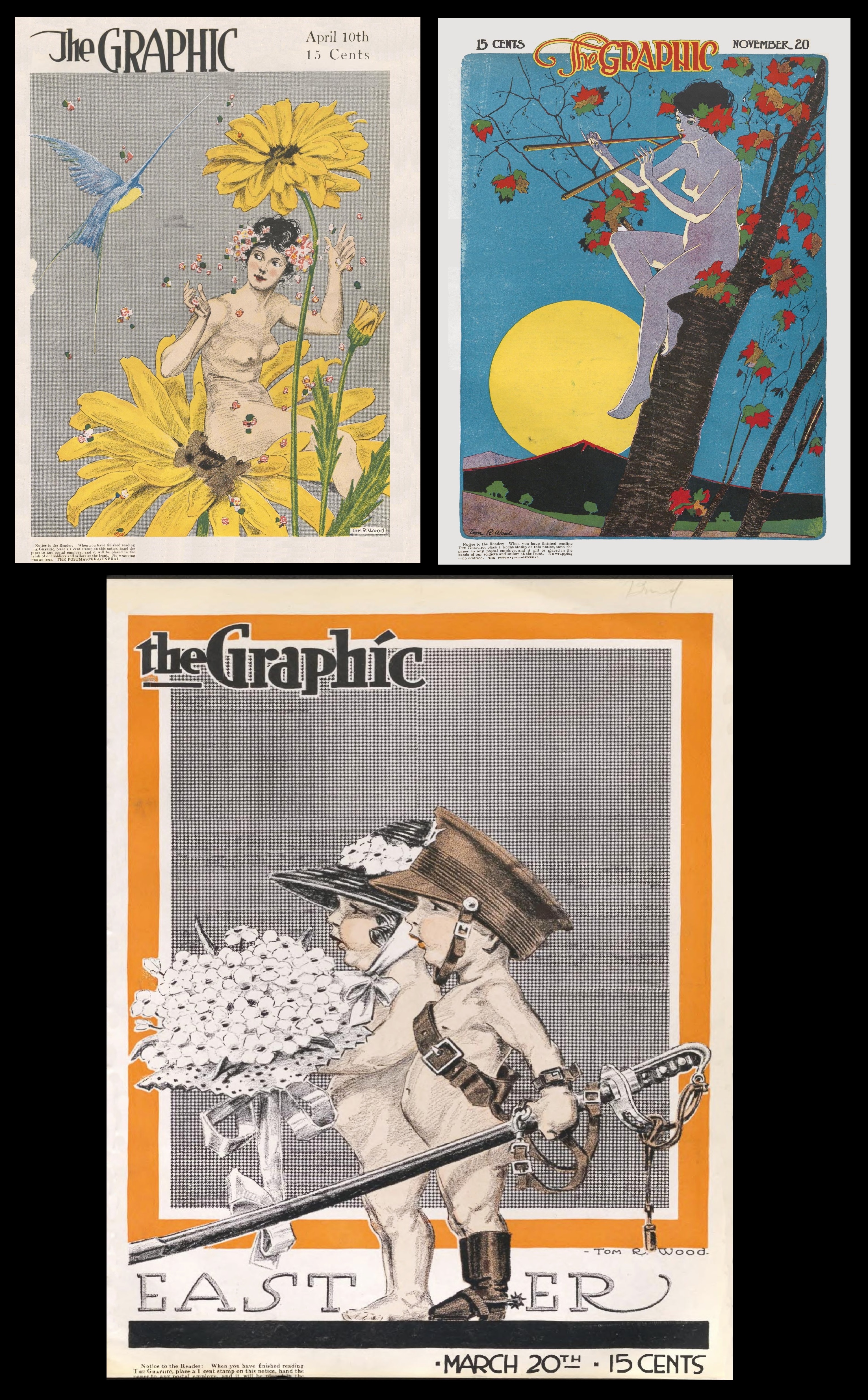 Three covers of The Graphic created by Wood