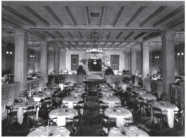 Men’s Lounge looking towards the lobby.