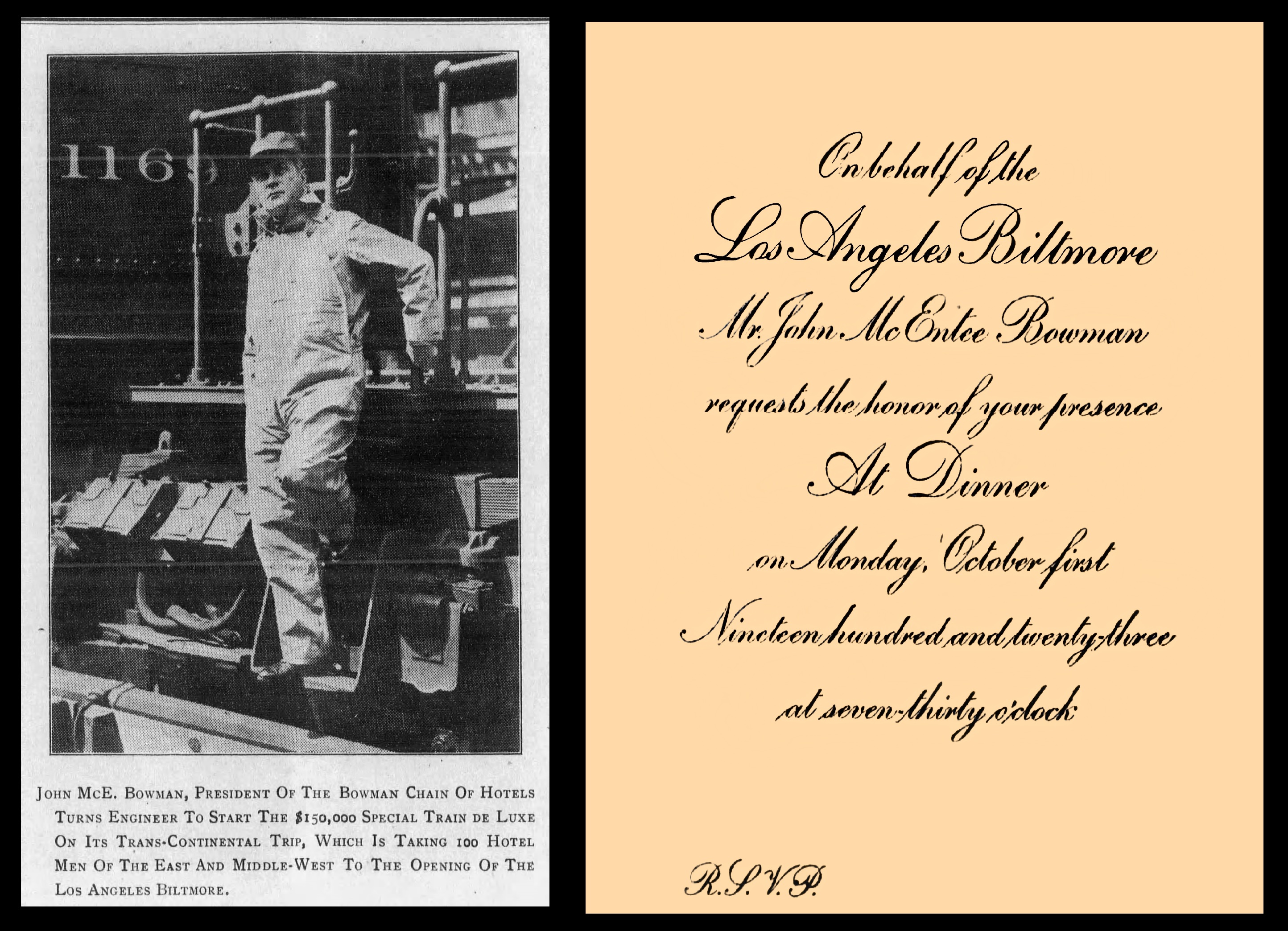  Image of John McEntee Bowman appearing in the September 28, 1923 issue of the National Hotel Reporter