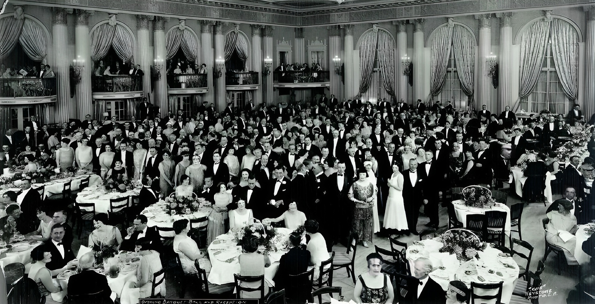 Ballroom of the opening night gala, 1923. Millennium Biltmore Hotel.