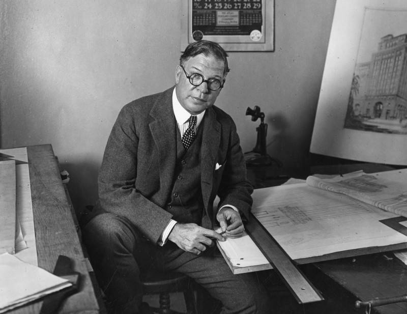 Leonard Schultze at his desk, ca. 1924