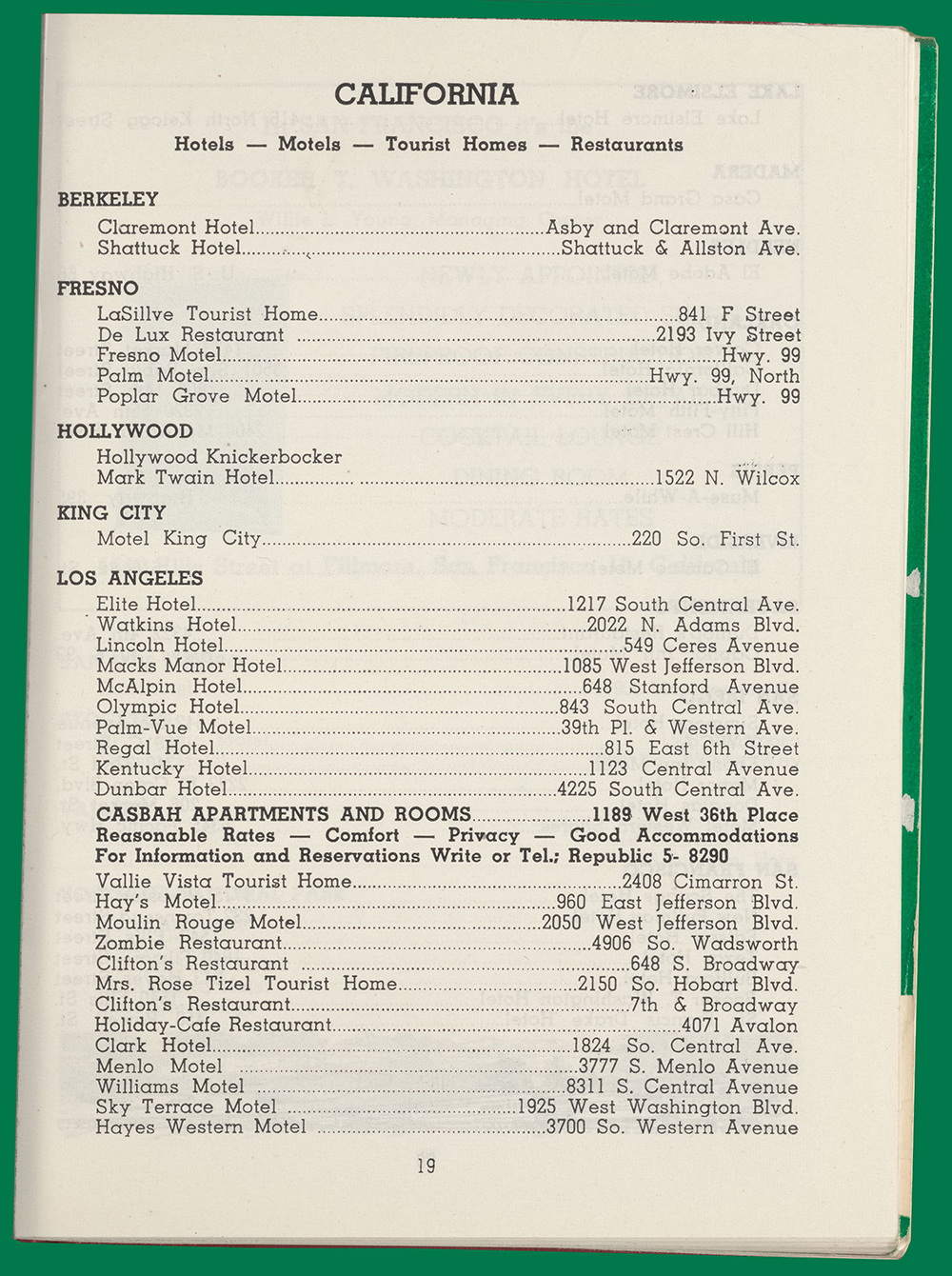 Travelers' Green Book: 1966-67 International Edition page 19