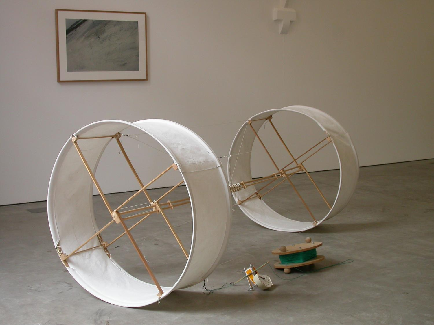 Circular Box Kite made in 1994 and modeled off a failed prototype by inventor Lawrence Hargrave