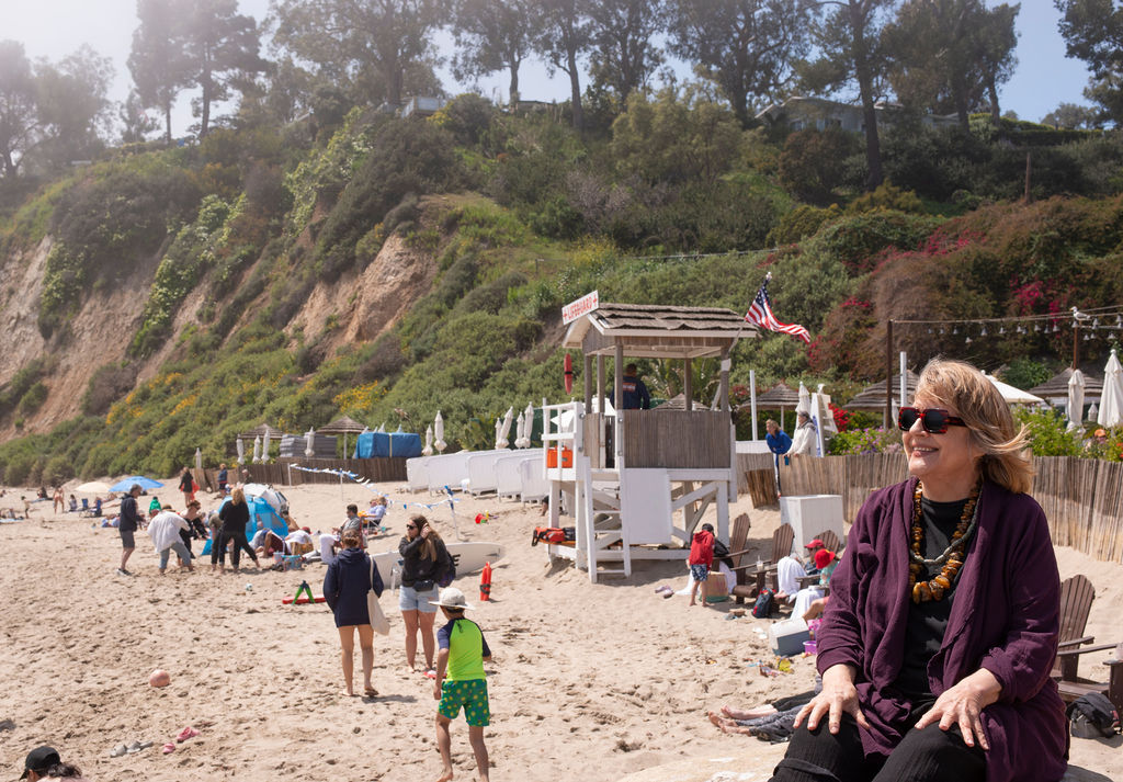 the author at the beach