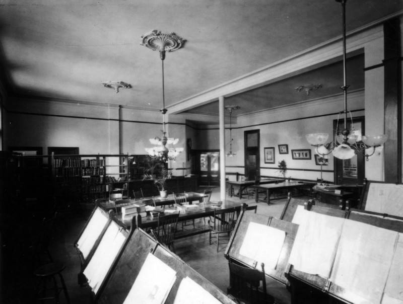 Los Angeles Public Library reading room in City Hall.