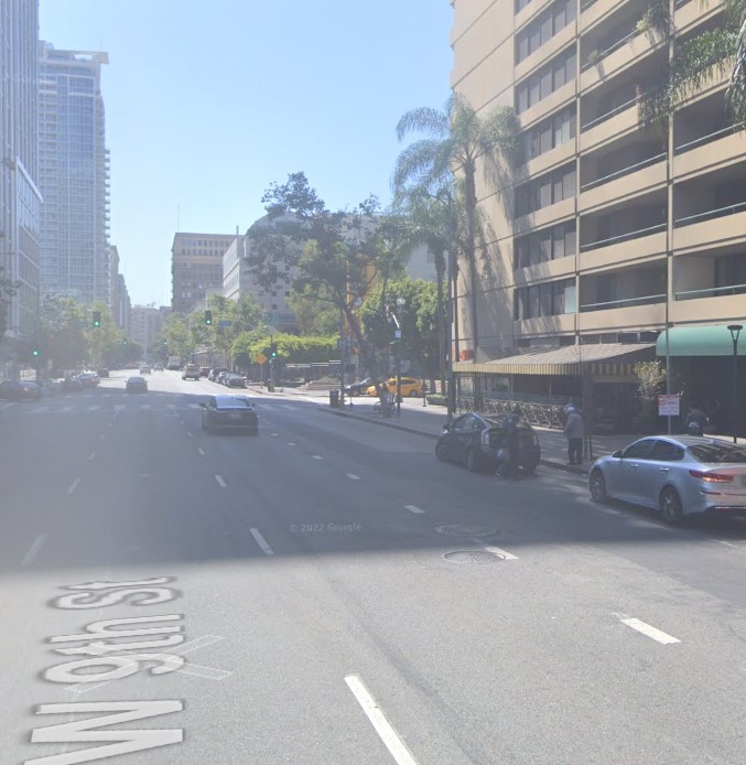 Screenshot from Google Maps of the corner of Flower and 9th