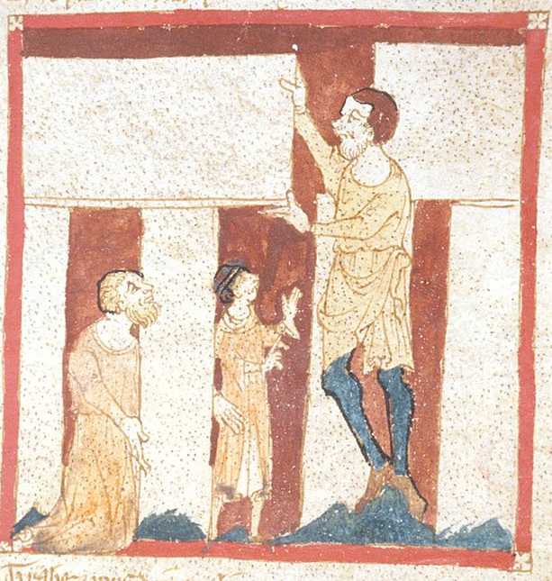 The oldest known depiction of Stonehenge, from the second quarter of the 14th century