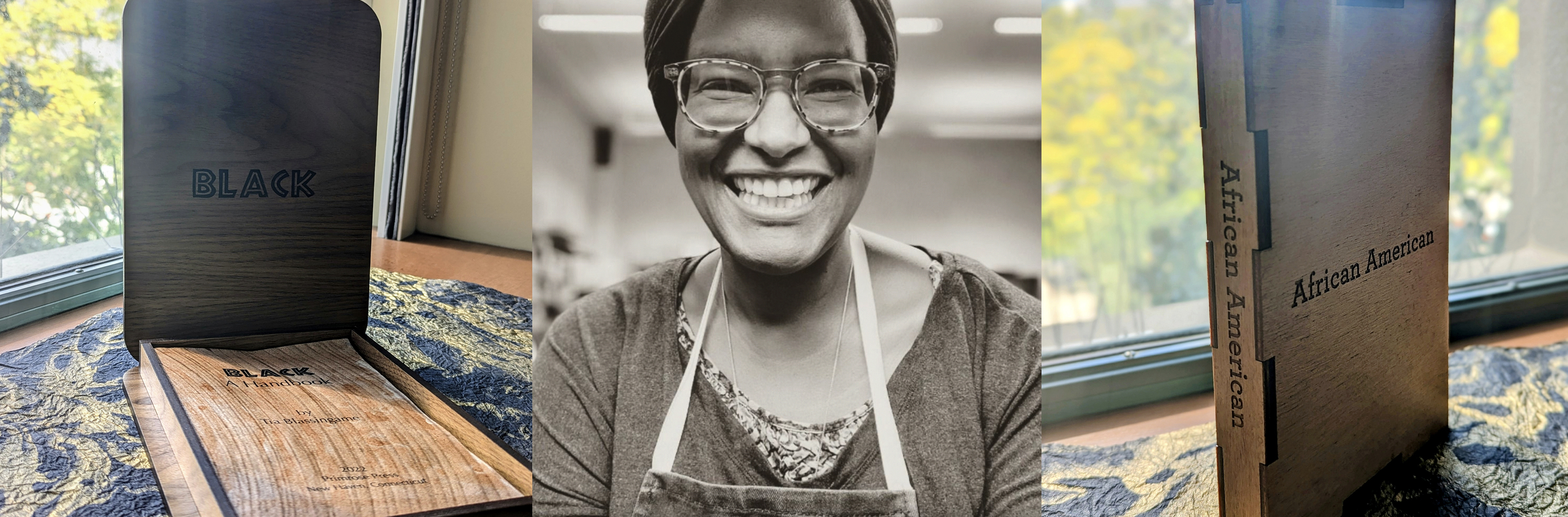 African American: A Handbook, Book Artist Tia Blassingame and Black: A Handbook. Portrait image courtesy of Tia Blassingame