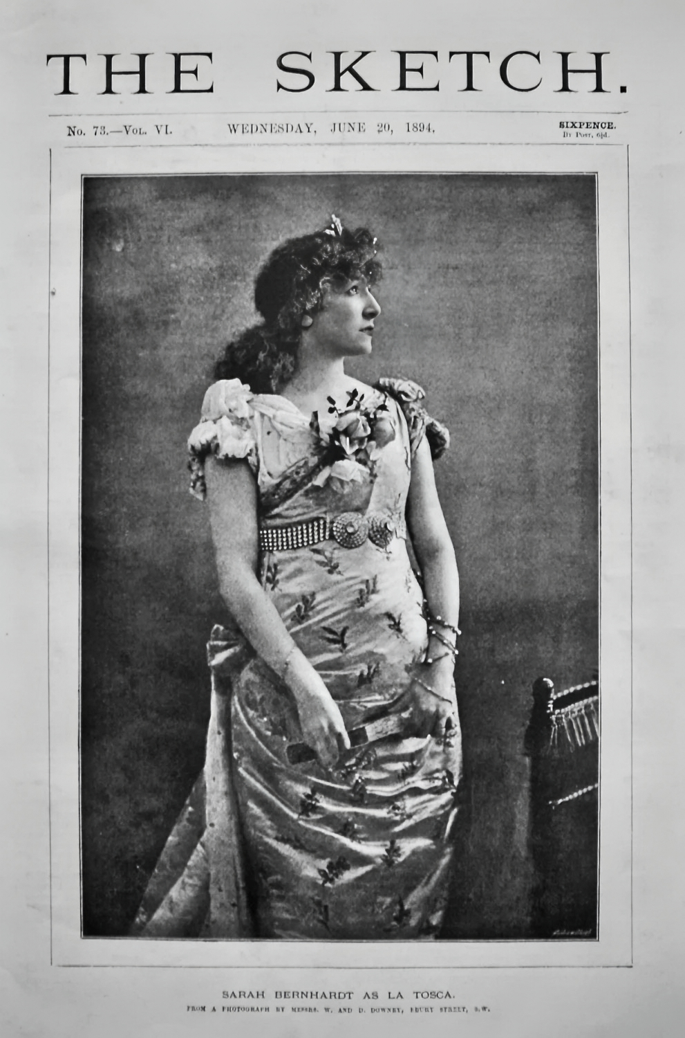 Cover of English theatrical publication, The Sketch dated June 20, 1894