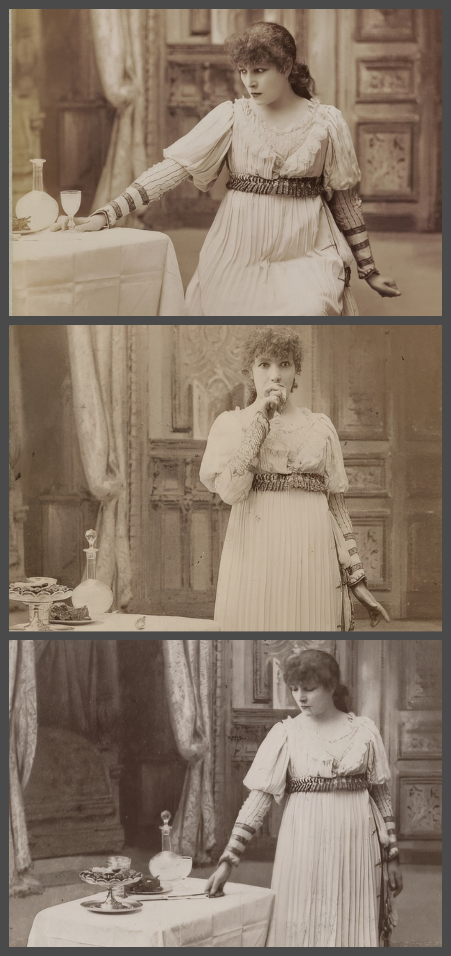 Bernhardt as Floria Tosca contemplating the murder of Scarpia