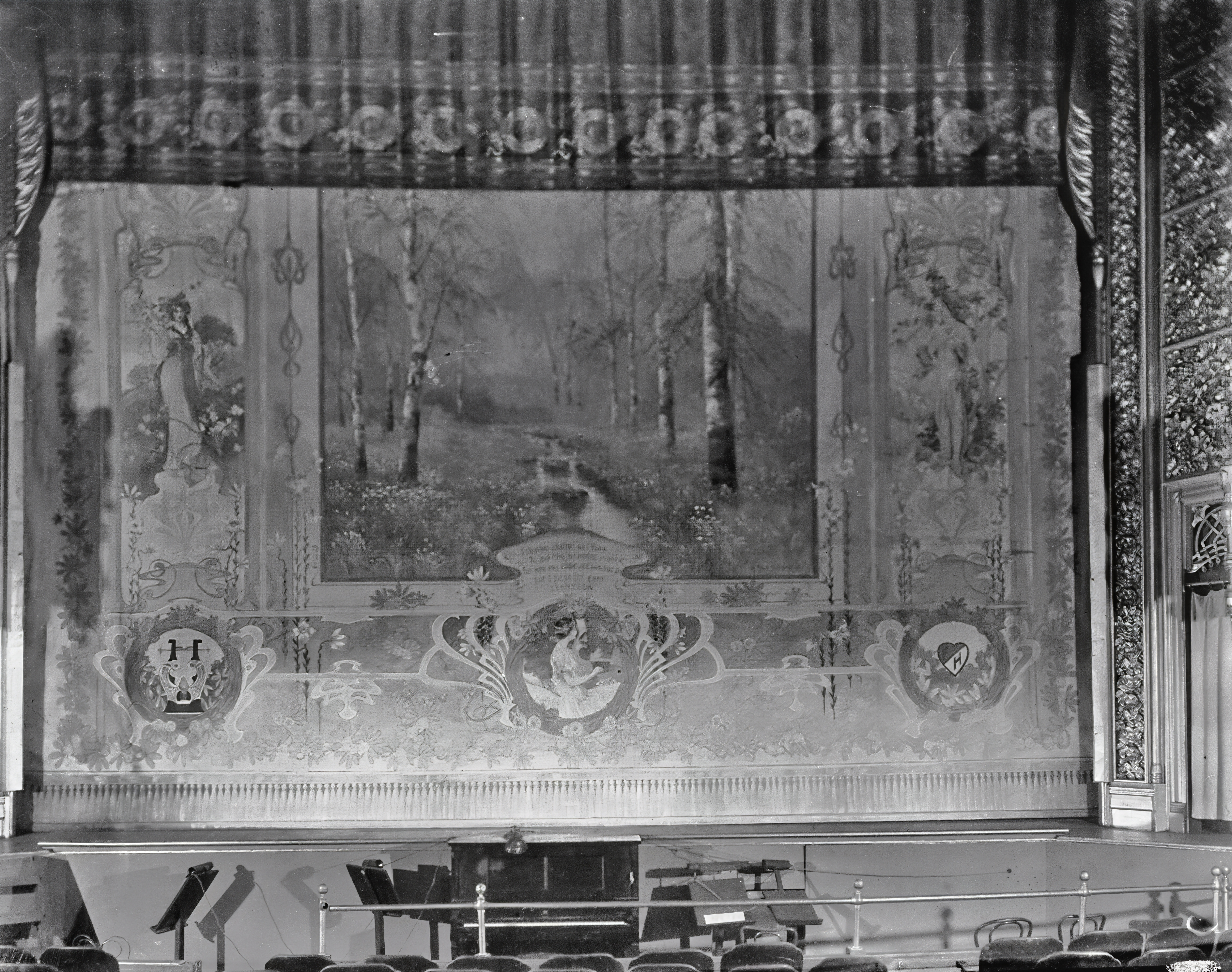 A view of the stage at the Grand Opera House.