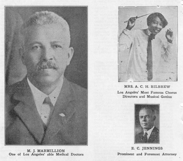 Directory page from the Los Angeles Negro Directory and Who’s Who