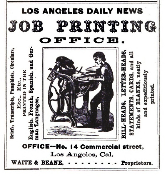 Advertisement from The First Los Angeles City and County Directory