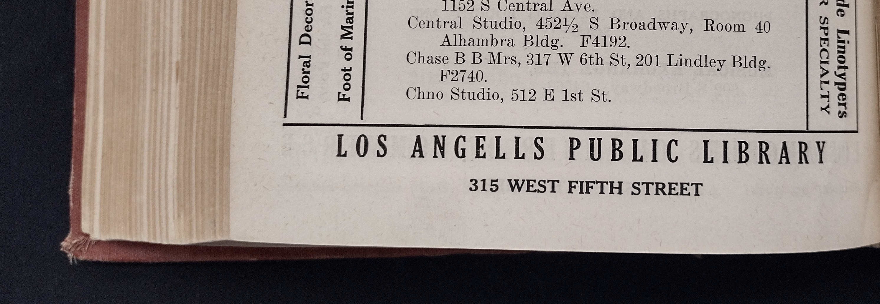 Margin advertisement, Los Angeles Business Directory