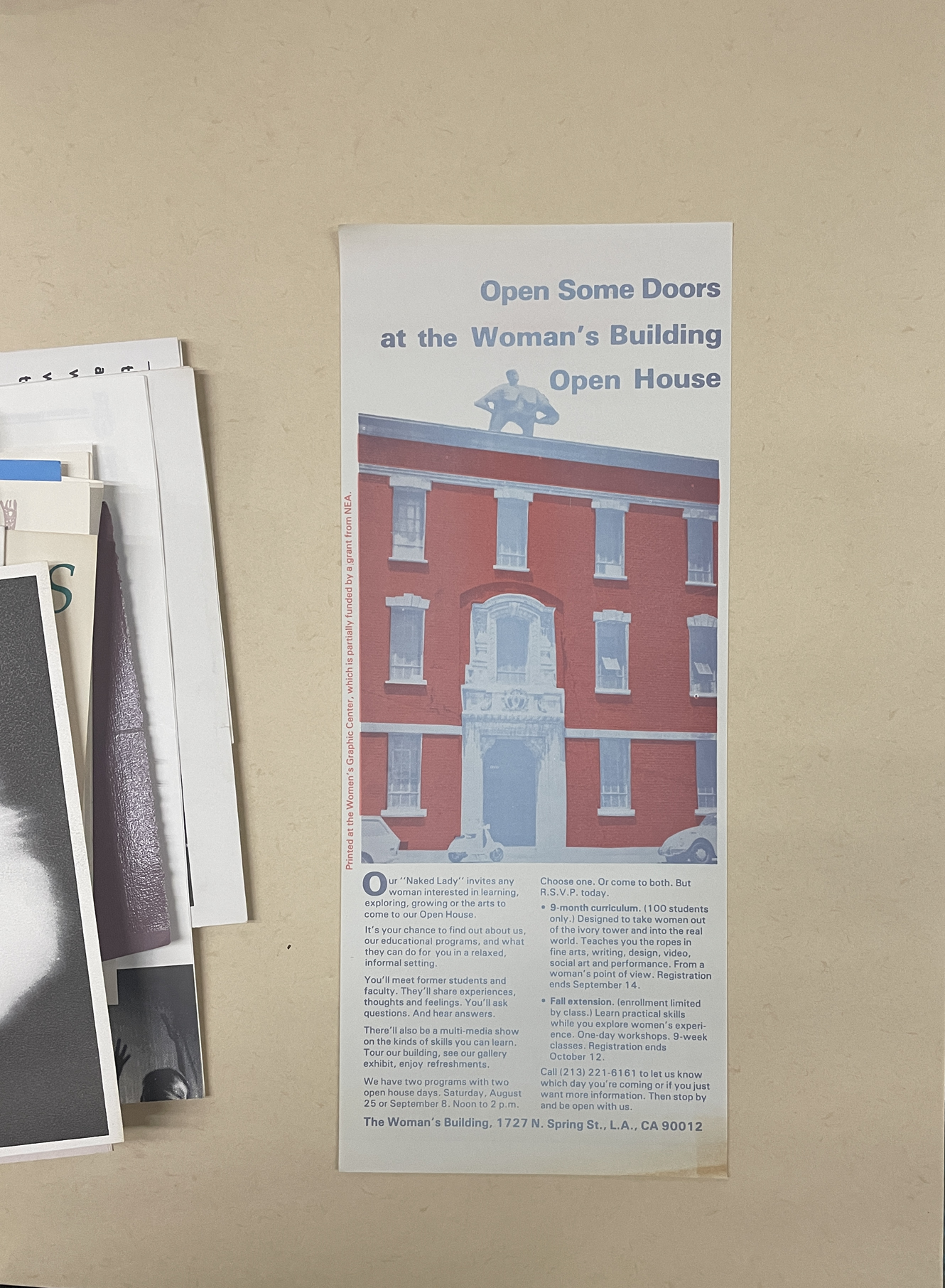 Early promotional brochure for the Woman’s Building