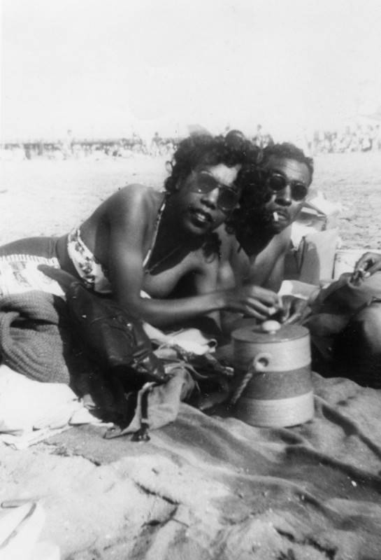 George and Robinez Williams at the beach in Santa Monica, Labor Day, 1946