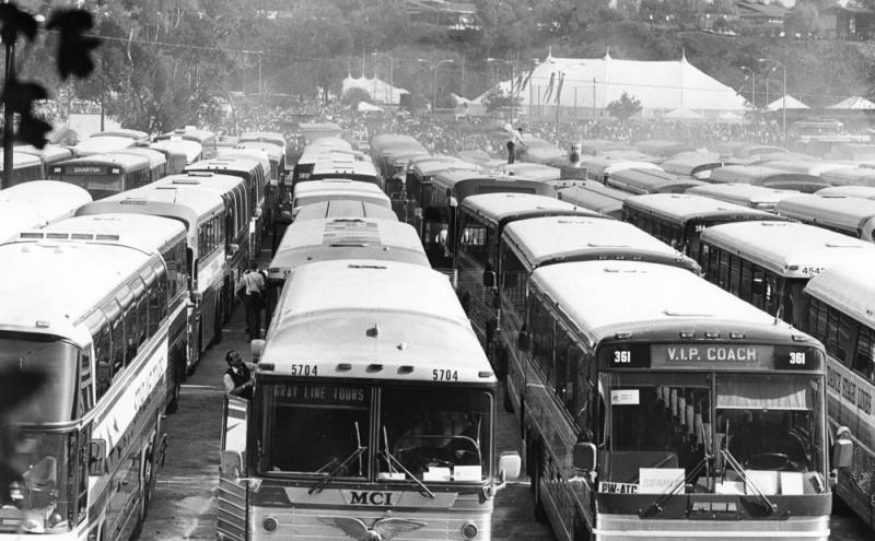 Bus parking lot 1987