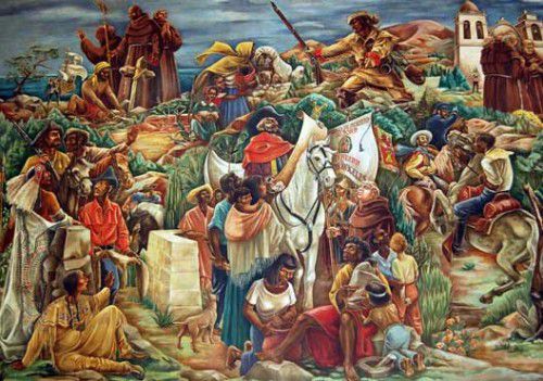 The Negro in California History:Exploration and Colonization mural by Charles Alston 