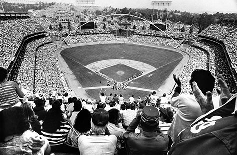 View from top of Dodger Stadium general admission seats