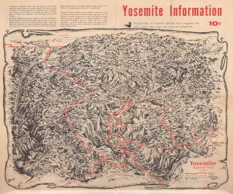 vintage Yosemite map