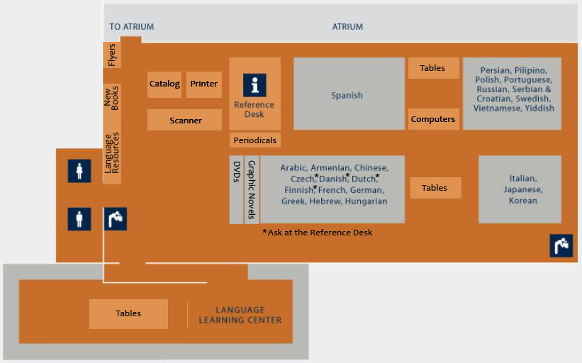 map of Level 1 at Central Library