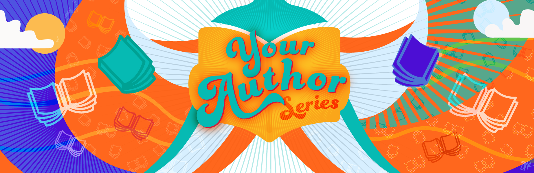 Your Author text in orange and teal