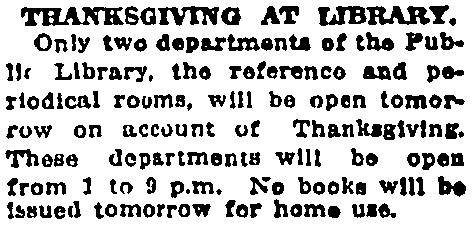 newspaper article on thanksgiving