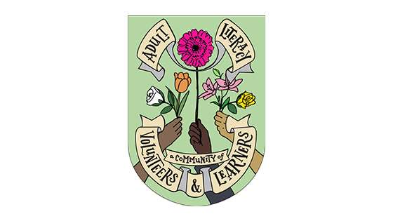 adult literacy artistic banner