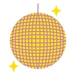 yellow and pink disco ball icon