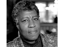 black-and-white illustration of Octavia Butler