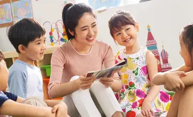 children reading during storytime