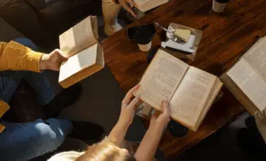 people reading together