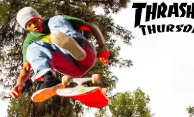 skateboarder with text "Thrasher Thursday'