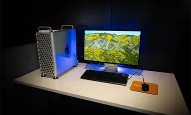 A desktop computer on a desk