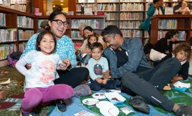 kids and parents at a library storytime