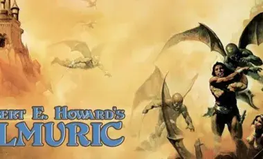 Flying beasts with a castle in the background