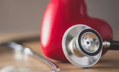 red heart with stethoscope