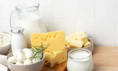 Table with dairy products