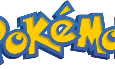 The Pokémon logo in yellow font 